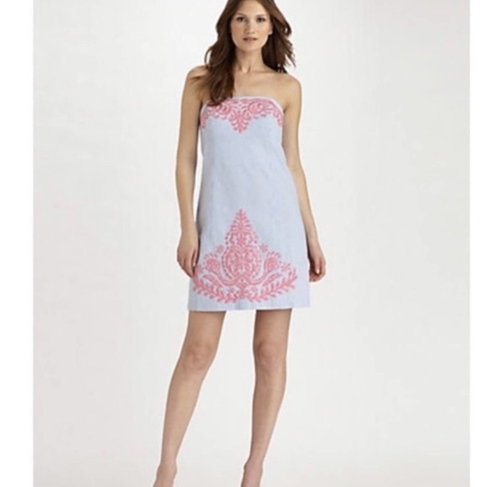 Lilly Pulitzer Bowen Embroidered Seersucker Dress
